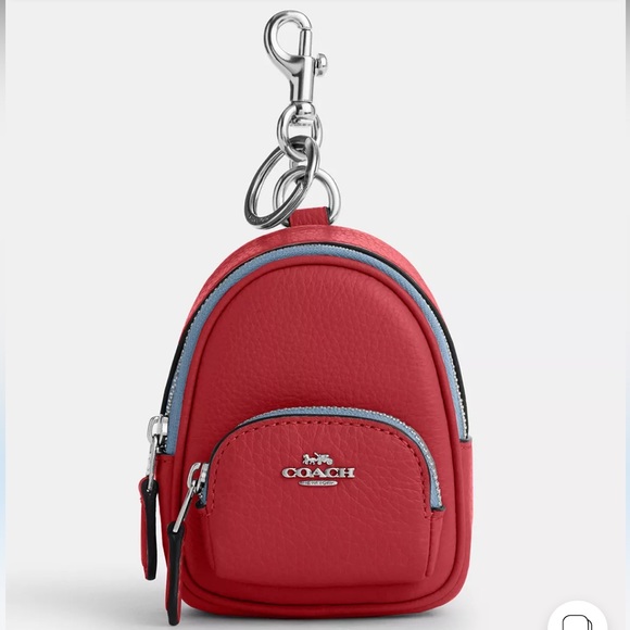 NWT-Coach-Mini Court Backpack🎒Keychain/Bag Charm-Dark Cardinal Red-$138 - Picture 12 of 12